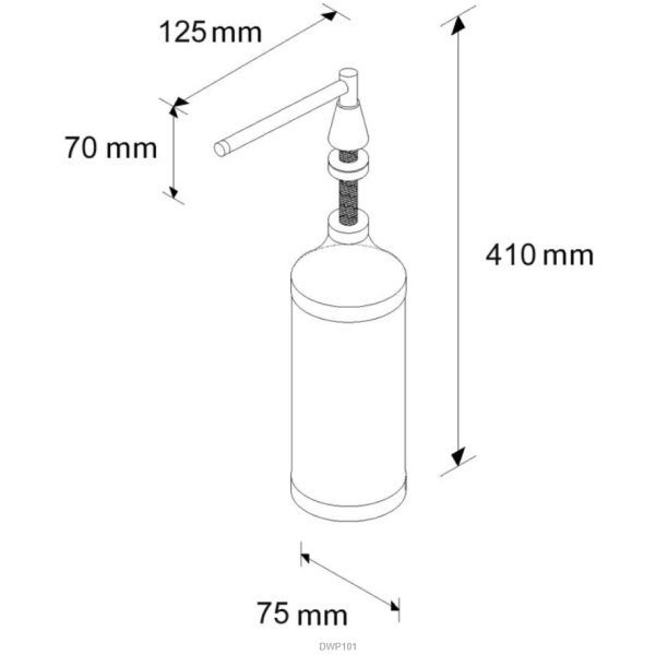 Dozownik mydła w płynie Merida w połysku montowany na blat 1000 ml 